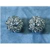 A pair of yellow metal (tests 18ct) diamon...