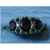 A 9ct gold garnet set half hoop ring, size...