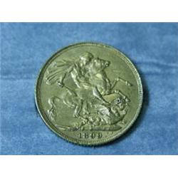 An 1899 gold sovereign...