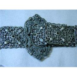 A Victorian pierced metal belt...