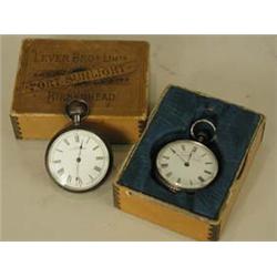 Two silver pocket watches, one by Waltham,...