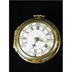 An 18th century pair cased pocket watch si...