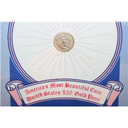 1908 US Saint-Gaudens $20 Gold Piece; Electro-Gold Plated 24K; REPLICA