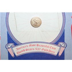 1908 US Saint-Gaudens $20 Gold Piece; Electro-Gold Plated 24K; REPLICA