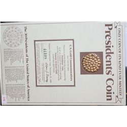 1981 US President's "First 39" Inaugural Medal; Electro-Plated 24K Gold