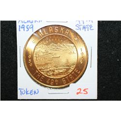 1959 Alaska-49th State $1 Trade Token; Birthday Year Souvenir Money