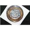 Image 2 : Reno/Tahoe Int'l Airport "Reno Rodeo Bull Riding" Limited Edition Two-Tone $10 Gaming Token; .999 Fi