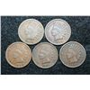 Image 1 : Indian Head One Cent; Various Dates & Conditions; Lot of 5