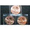 Image 2 : Golden State Mint Copper Round; .999 Fine Copper 1 Oz.; Lot of 3; "1929 Indian Chief"