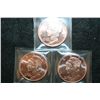Image 1 : 2012 Copper Round; .999 Fine Copper 1 Oz.; Lot of 3 "Mercury"