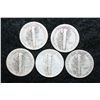 Image 2 : Mercury Dime; Various Dates & Conditions; Lot of 5