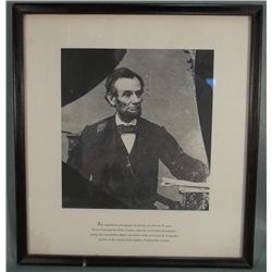Framed Copy of "Lost" Abraham Lincoln Photo