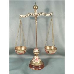 Decorative Brass & Enamel Balance Scale
