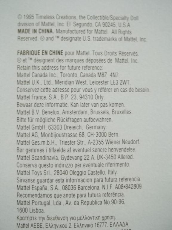 midnight gala barbie classique collection 1995