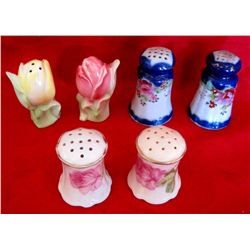 3 Pairs of Hand Painted Salt & Pepper Shakers