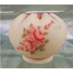 Fenton Custard Rose Bowl - Hand Painted