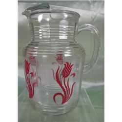 Retro Style Clear Glass Pitcher With Ice Shield