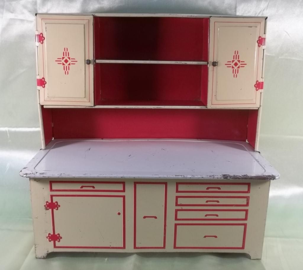 1950 S Wolverine Hoosier Tin Kitchen Toy Cabinet
