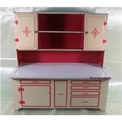 1950's Wolverine Hoosier Tin Kitchen Toy Cabinet