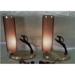 Pair Vintage Jumping Gazelle Lamps