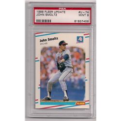 1988 Fleer Update John Smoltz Rookie Card #U-74-Graded PSA 9!