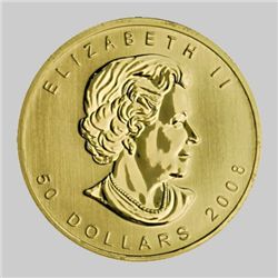 A 1 oz. Gold Maple Leaf Bullion