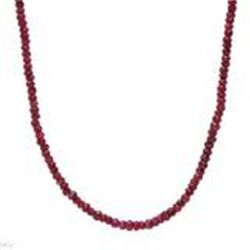 Genuine Ruby Necklace in 925 Sterling Silver  15.0g  18" Length.