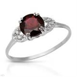 GENUINE STERLING SILVER & GARNET RING