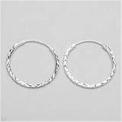Sterling Silver Hoops Earrings  1.6g   25mm Diameter  New