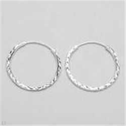 Sterling Silver Hoops Earrings  1.6g   25mm Diameter  New