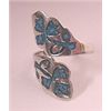 Image 1 : STERLING SILVER WIDE  CLOVER LEAF OPEN RING    SIGNED FMA TAXCO MEXICO  sz 9  VINTAGE
