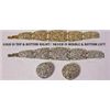 Image 1 : Vintage/Antique Gold Color Wide Bracelet and Matching Broach