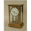 Image 1 : A French brass four glass mantel clock wit...