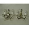 Image 1 : Seven glass twin branch wall lights...