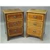 Image 1 : A pair of mahogany three drawer chests wit...