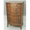 Image 1 : A mahogany bow front chest of six short dr...