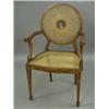 Image 1 : An Edwardian satinwood elbow chair with pa...