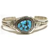 Image 1 : Navajo Spider Web Kingman Turquoise Sterling Silver Cuff Bracelet - Eugene Belone