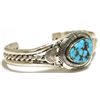 Image 2 : Navajo Spider Web Kingman Turquoise Sterling Silver Cuff Bracelet - Eugene Belone