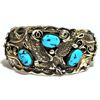 Image 1 : Old Pawn Turquoise Flying Eagle Sterling Silver Cuff Bracelet - Allen Chee