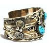 Image 2 : Old Pawn Turquoise Flying Eagle Sterling Silver Cuff Bracelet - Allen Chee