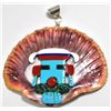 Image 1 : Old Pawn Zuni Multi-Stone Figure over Shell Pendant - Beverly Etsate