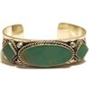 Image 1 : Old Pawn Navajo Green Turquoise Sterling Silver Cuff Bracelet - VB
