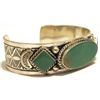 Image 2 : Old Pawn Navajo Green Turquoise Sterling Silver Cuff Bracelet - VB