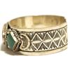 Image 3 : Old Pawn Navajo Green Turquoise Sterling Silver Cuff Bracelet - VB