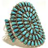 Image 2 : Old Pawn Navajo Turquoise Needlepoint Sterling Silver Cuff Bracelet - RT