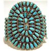 Image 1 : Old Pawn Navajo Turquoise Needlepoint Sterling Silver Cuff Bracelet - RT
