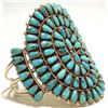 Image 2 : Old Pawn Navajo Turquoise Needlepoint Sterling Silver Cuff Bracelet - RT