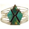 Image 1 : Dead Pawn Navajo Turquoise & Green Fox Turquoise Sterling Silver Cuff Bracelet