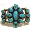 Image 1 : Old Pawn Navajo Spider Web Kingman Turquoise Sterling Silver Cuff Bracelet - R. Tom